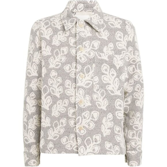 NN07 No Nationality MEN'S Rahim Floral Jacquard Front Jacket Black Melange SMALL - Picture 4 of 5